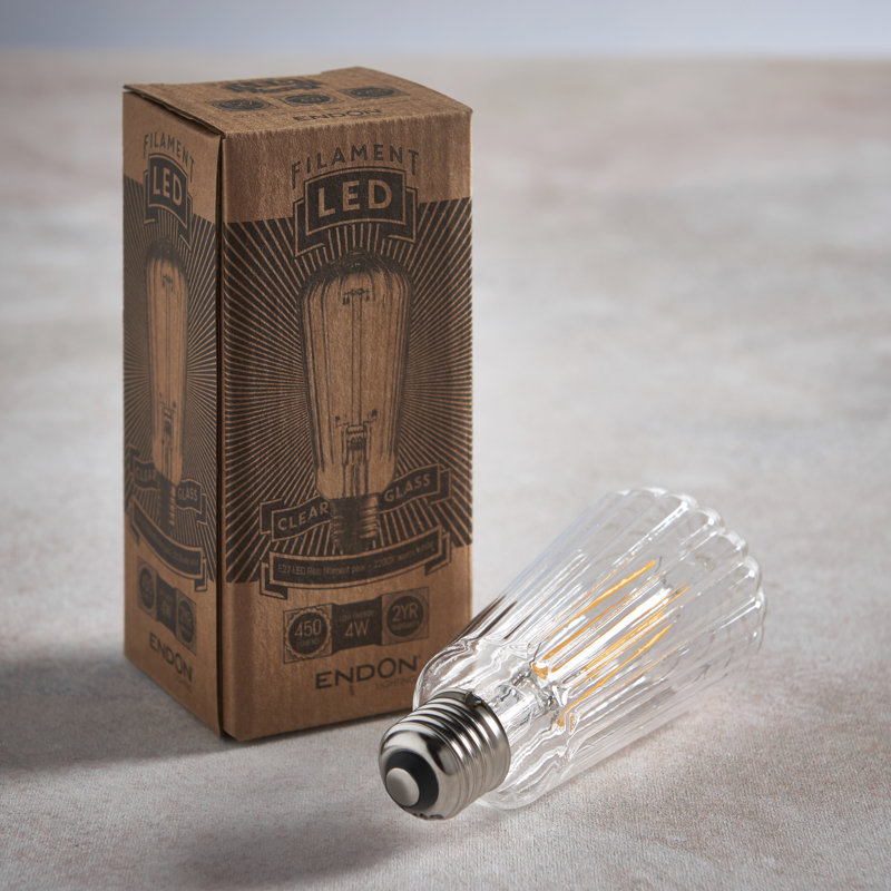 4W E27 ES ST64 Pear LED Non-Dimmable Bulb - 470lm 2200K Warm White