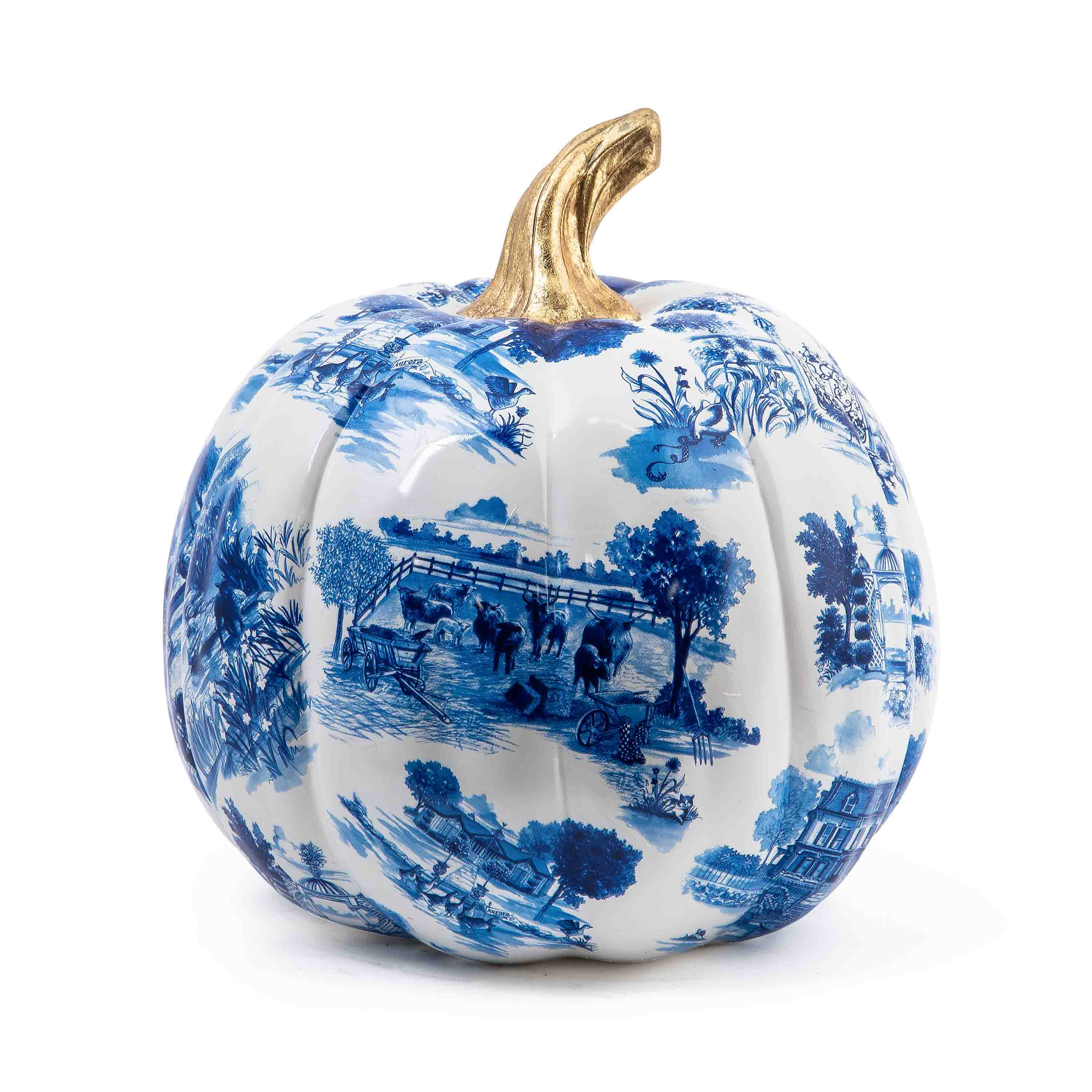MacKenzie-Childs Royal Toile Pumpkin - Large Decorative Accent | Wayfair
