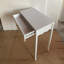 Meuble-lavabo blanc 35,43 po avec tiroir - table de maquillage moderne avec façade festonnée et poignée dorée