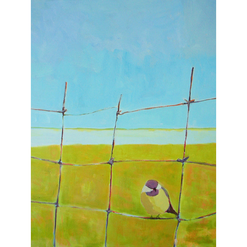 Bird On A Fence Print by Phyllis Adams