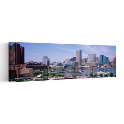 Usa, Maryland, Baltimore, High Angle View Of Inner Harbor Abstract Contemporary Architecture City Wall Art