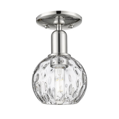 Arcadia - Champlon - 1 lumière semi-encastrée 6 po - Finition nickel poli - Abat-jour en verre transparent