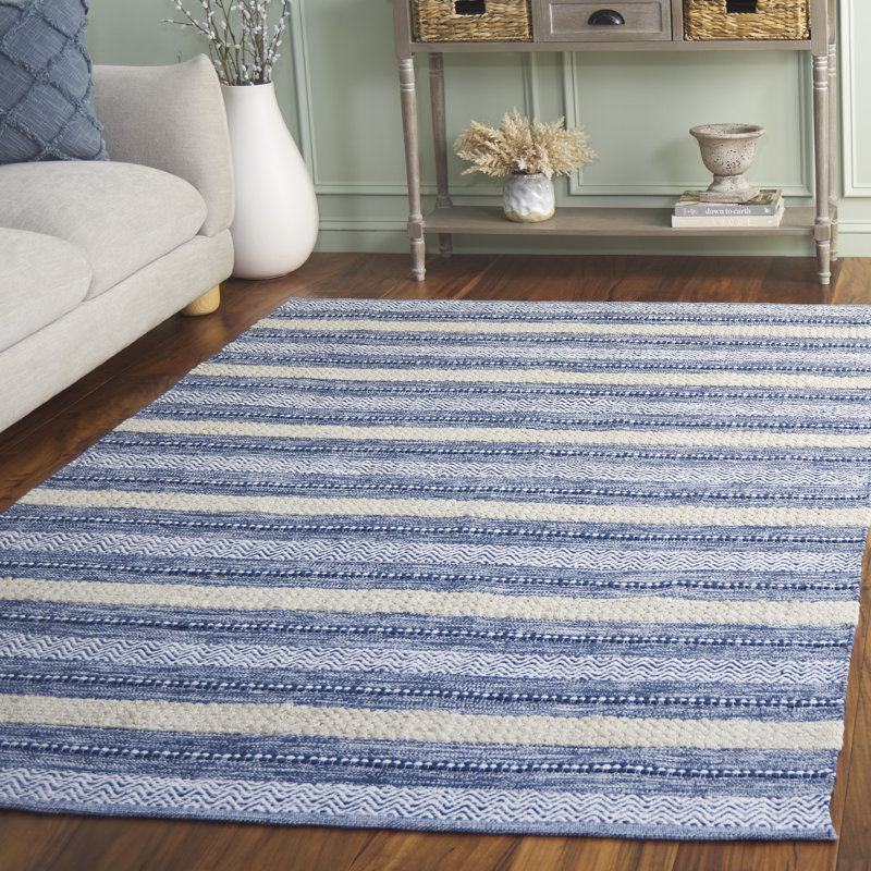 Tapis bleu marine / ivoire Lynndyl 976, Rectangle de 5 pi x 8 pi