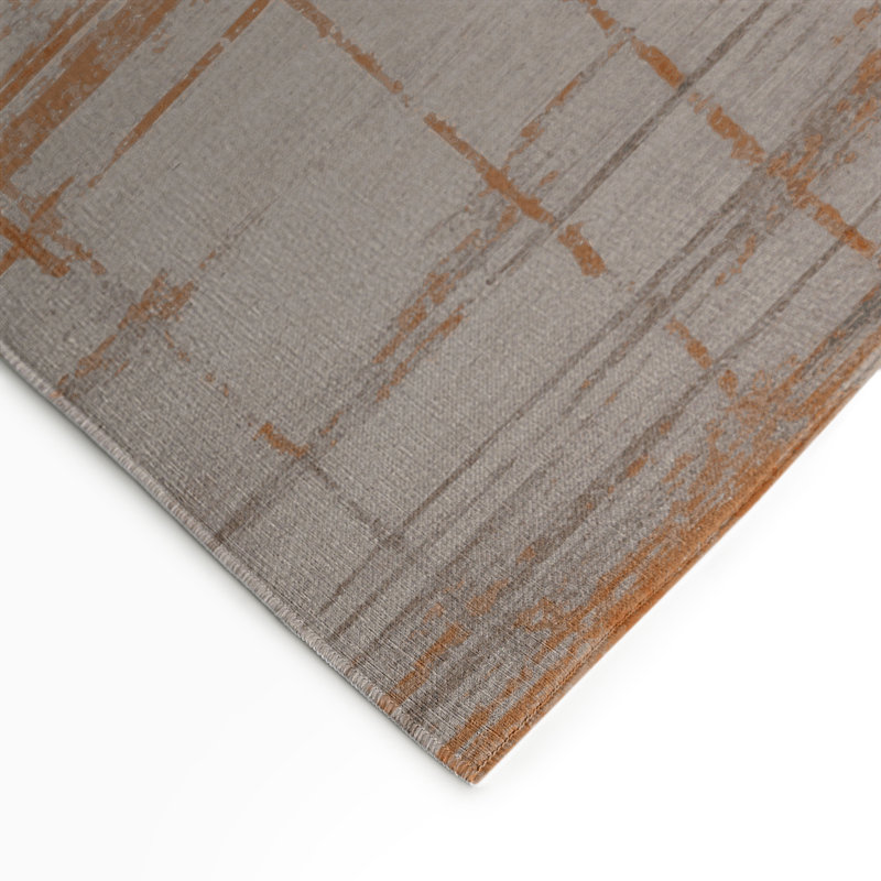 Tapis gris abstrait intérieur et extérieur, Rectangulaire 3 pi x 5 pi