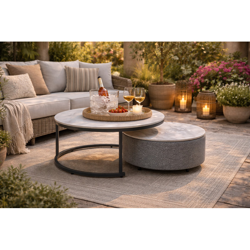 Table basse d'extérieur moderne Serene - gris, Gris