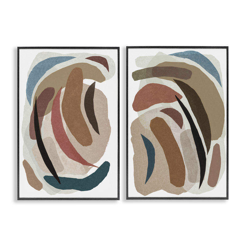 Ensemble de giclées 2 pièces Earth Collage, Giclée encadrée noir minuit, H 24 po x l 32 po