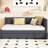 Twin Size Bed With Trundle, Gray Linen Upholstery, No Box Spring Needed, Frame Upholstered Daybed Ornament, Strong Footing, Spring, Element-1249574637