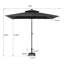 Parasol de marché rectangulaire de 116 po x 76 po avec base-16180924