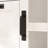 White Bathroom Storage Cabinet With Glass Doors & Black Handles