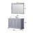 Dark Grey Single Bath Vanity 48 in. W x 22 in. D, Cultured Marble Top, White Square Sink, and 46 in. Mirror