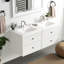 Ensemble de meuble-lavabo 24 po avec lavabo, armoire de rangement flottante avec portes et tiroirs, meuble-lavabo mural moderne avec surface peinte, blanc