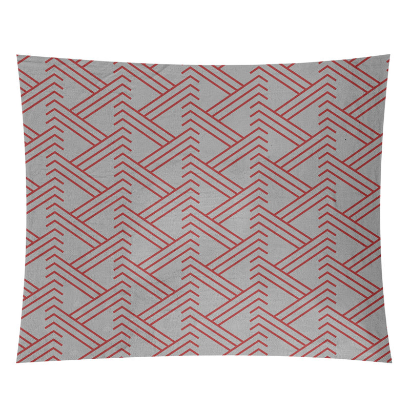 Tapisserie, H 88 po x l 104 po, Gris/rouge