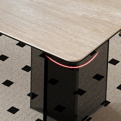 Vintage sintered stone acrylic dining table set