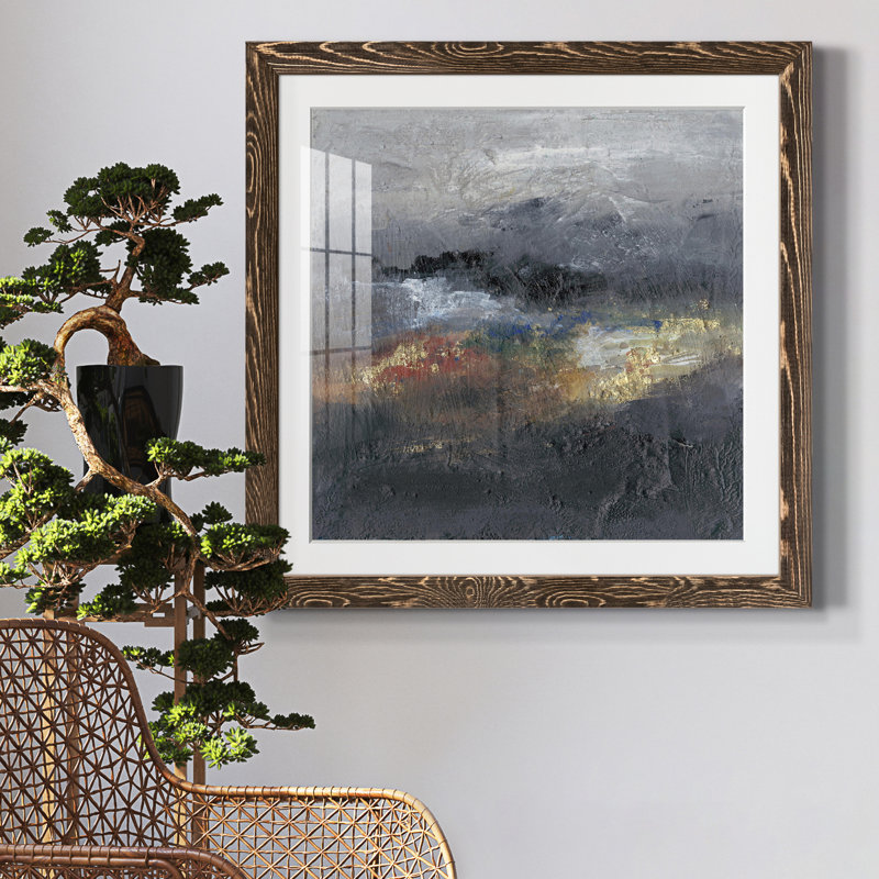 Montagnes dans la brume III - Toile encadrée de qualité supérieure - prête à être accrochée, H 26,5 po x l 26,5 po x P 1,5 po