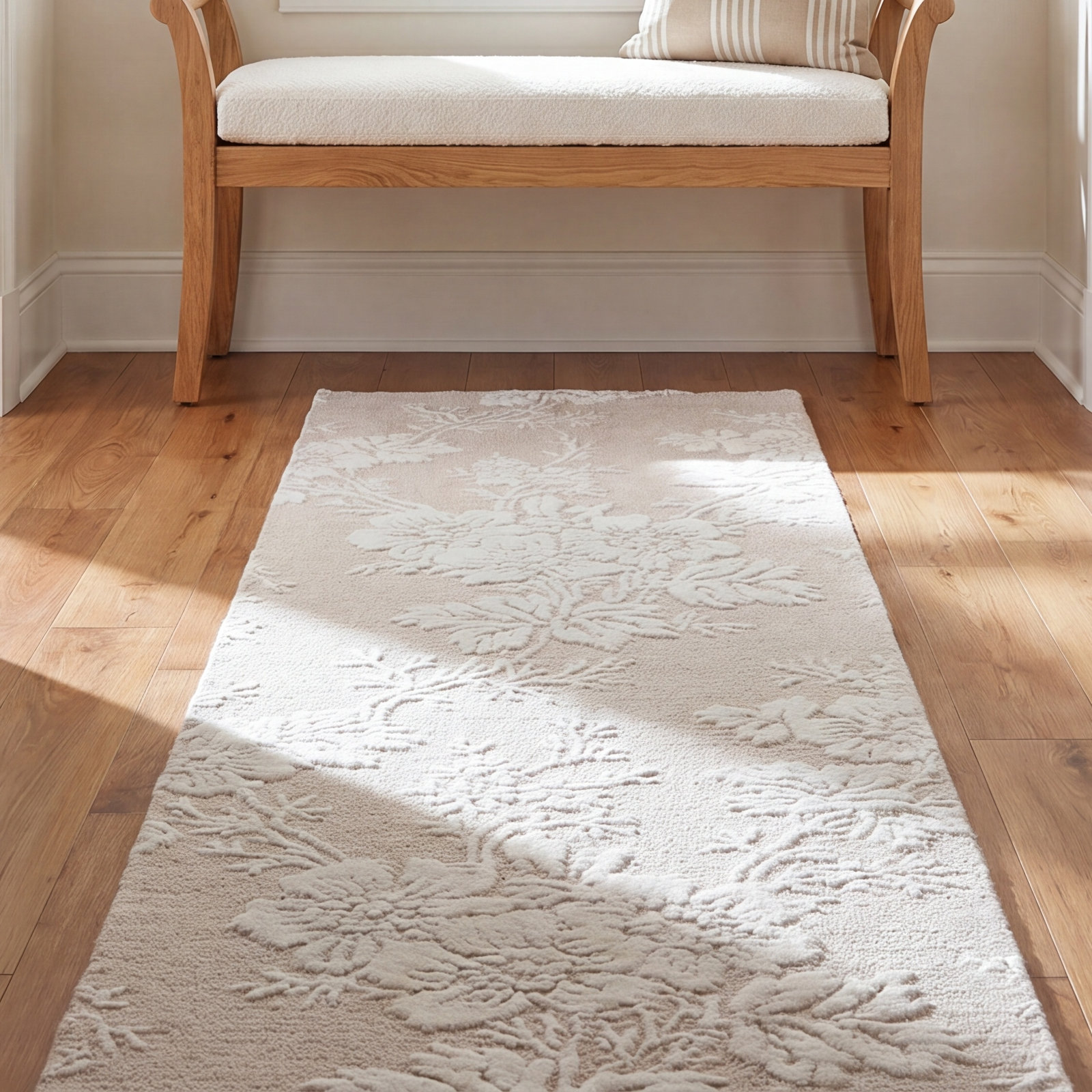 Hand-Tufted Wool Floral Rug, Runner 2'3" x 8'