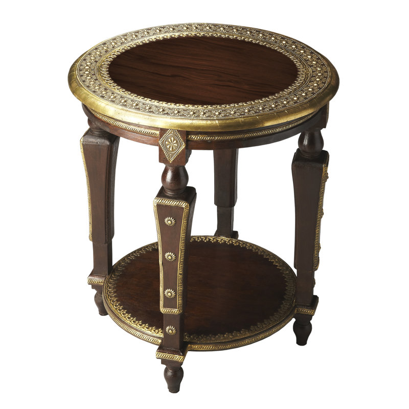 Ranthore Round Brass 20"W Side Table