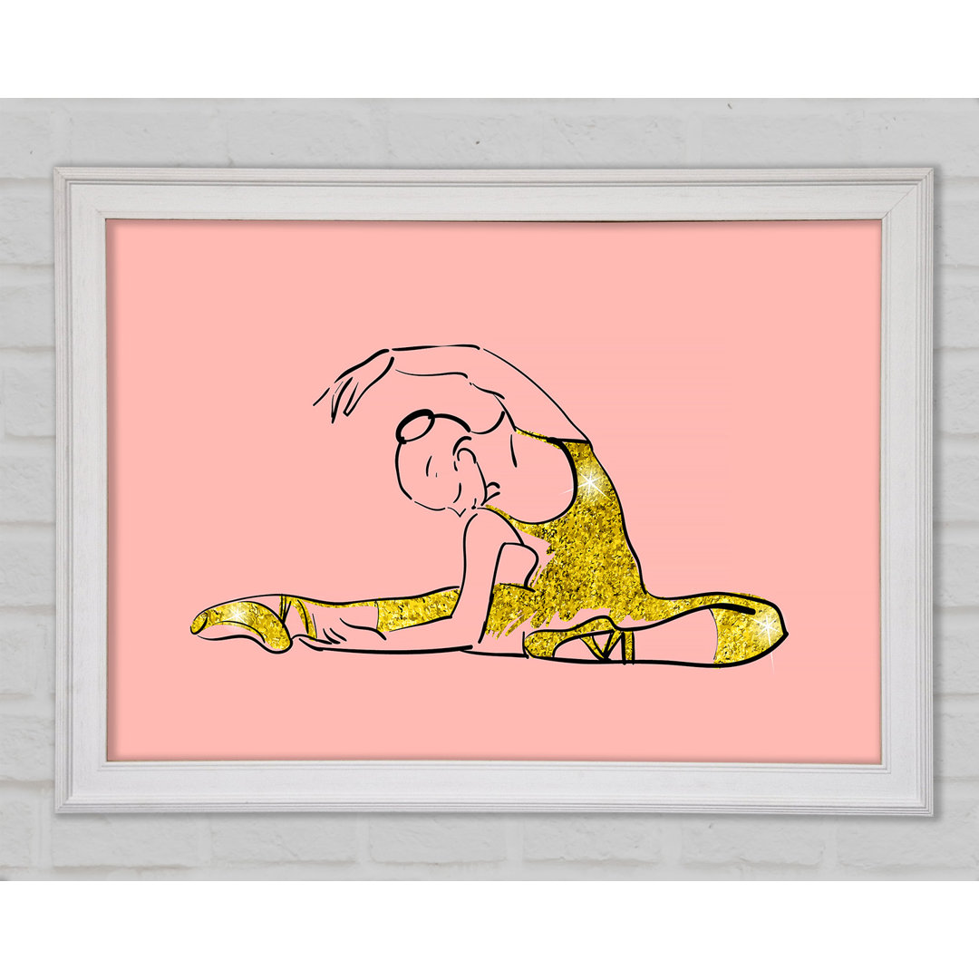 Golden Pink Ballerina 4 - Einzelne Bilderrahmen Kunstdrucke