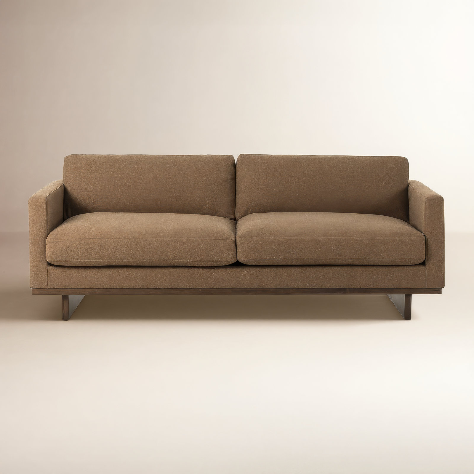 Menades 84'' Upholstered Sofa, Antwerp Cafe, Terra Brown Parawood