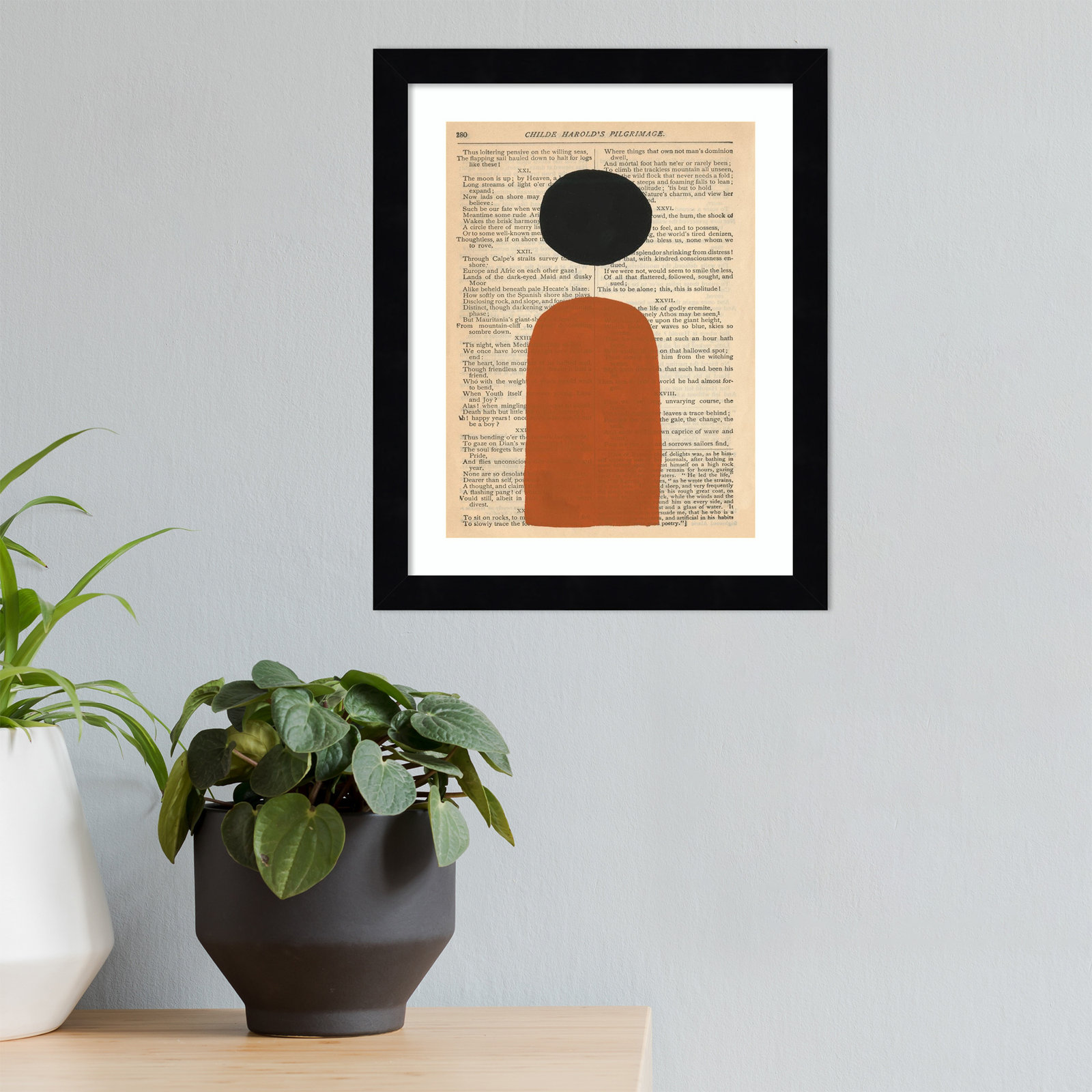 Modern Prose VII Print, 11" W x 13" H, Black