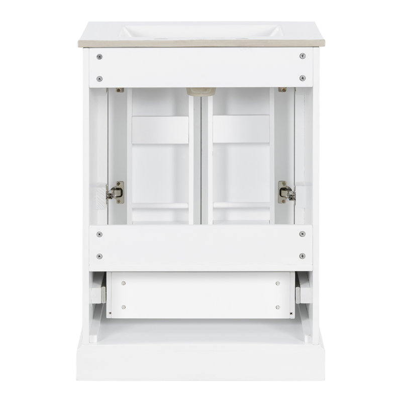 Meuble-lavabo 24 po avec lavabo, Blanc, 24"