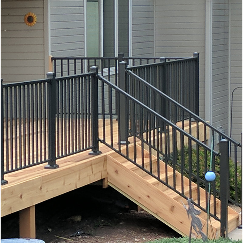 Ensemble de balustrade en aluminium bronze anthracite l 8 pi x H 36 po ModVue, H 3 pi x l 8 pi x P 2,5 po, Bronze anthracite