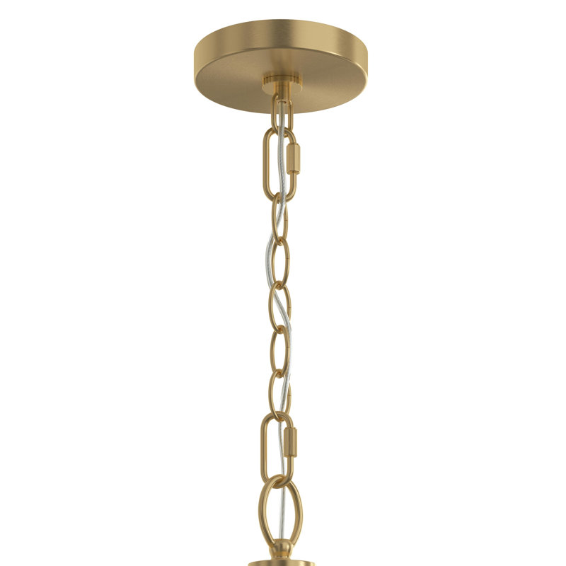Luminaire suspendu cage à trois lumières Jheni, Or brossé