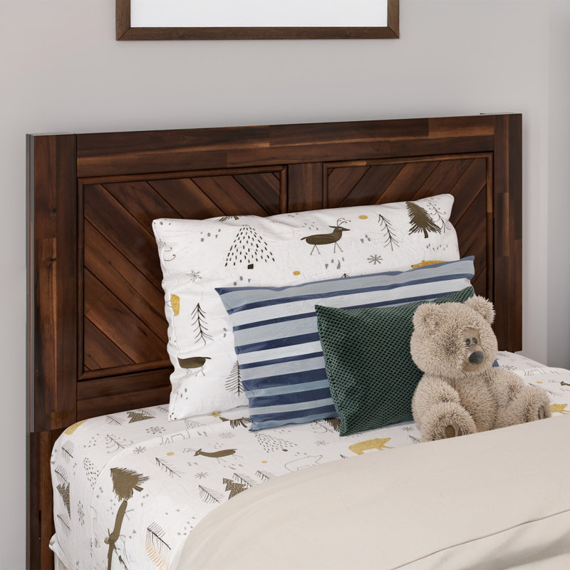 Emmitte Solid Wood Rustic Chevron Headboard, Twin, Barnwood