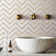 Natural Bianco 1" x 3" Marble Chevron Mosaic Wall Tile