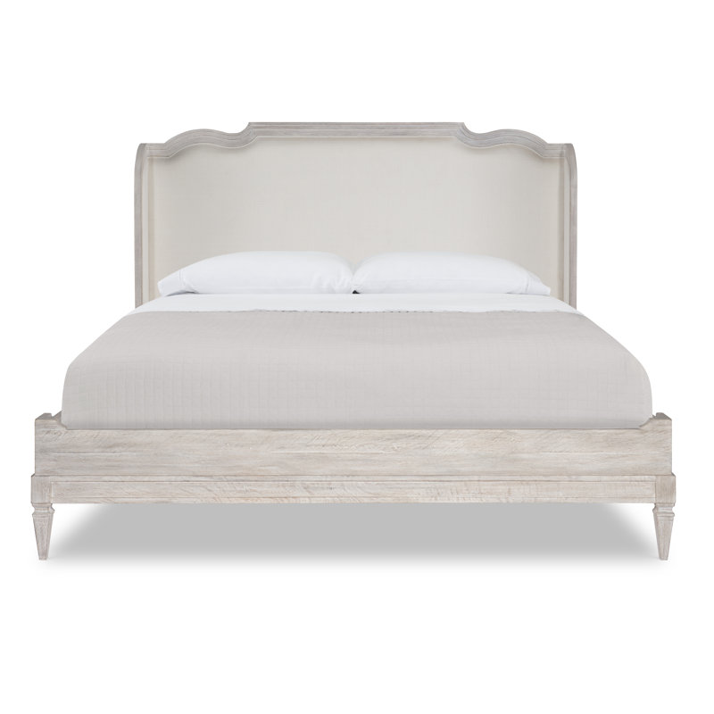 Camden Upholstered Bed, White Rustic, King