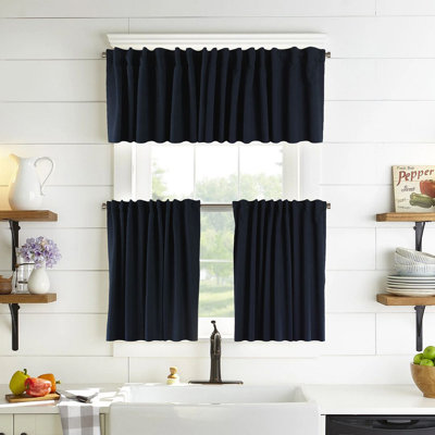 Solid Colour Kitchen Curtain