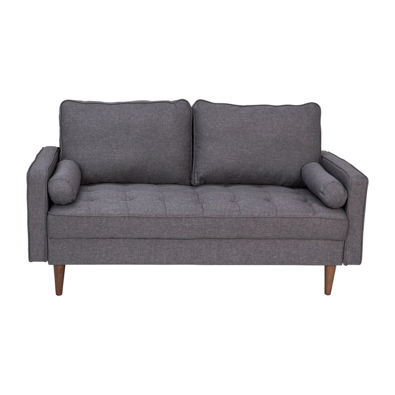 Lange 62'' Wide Tufted Loveseat, Dark Gray Polyester