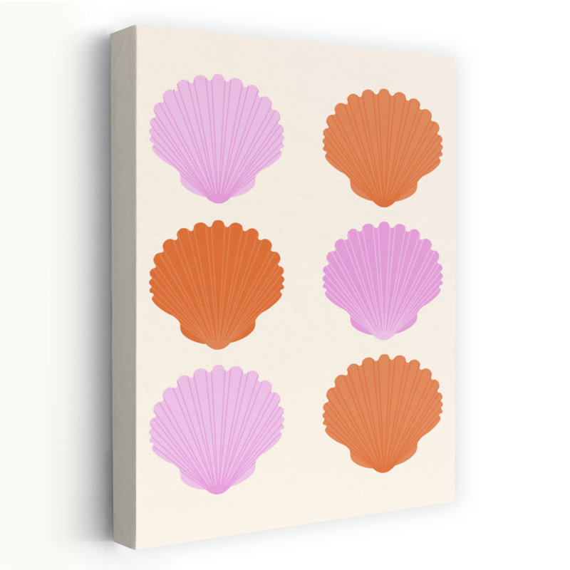 Art contemporain contemporain rétro Bold Contemporary, H 12 po x l 8 po, Orange/rose