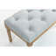 Banc de salle à manger rembourré de 32 po de style français rétro avec banc de bout en tissu gris 32 po