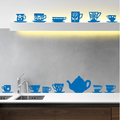 Décalcomanie murale tasses de thé
