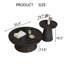 Ensemble de 2 tables basses rondes en noyer noir pour le salon-891857727