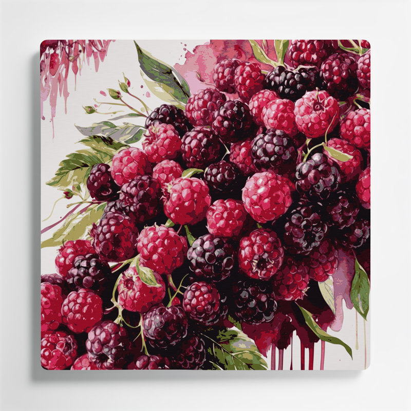 Art mural en métal «Fruit Mulberry Red», H 32 po x l 32 po