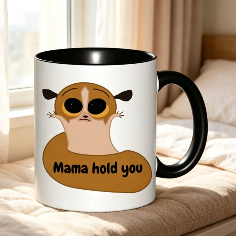 This Ceramic Coffee Mug Featuring a Mort Logo Is Perfect for Halloween Gifts Or Office Use.
