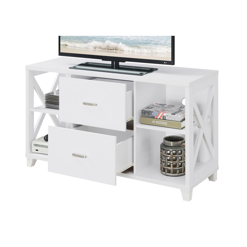 Meuble télé pour téléviseur de 50 po ou moins Remziye, Blanc