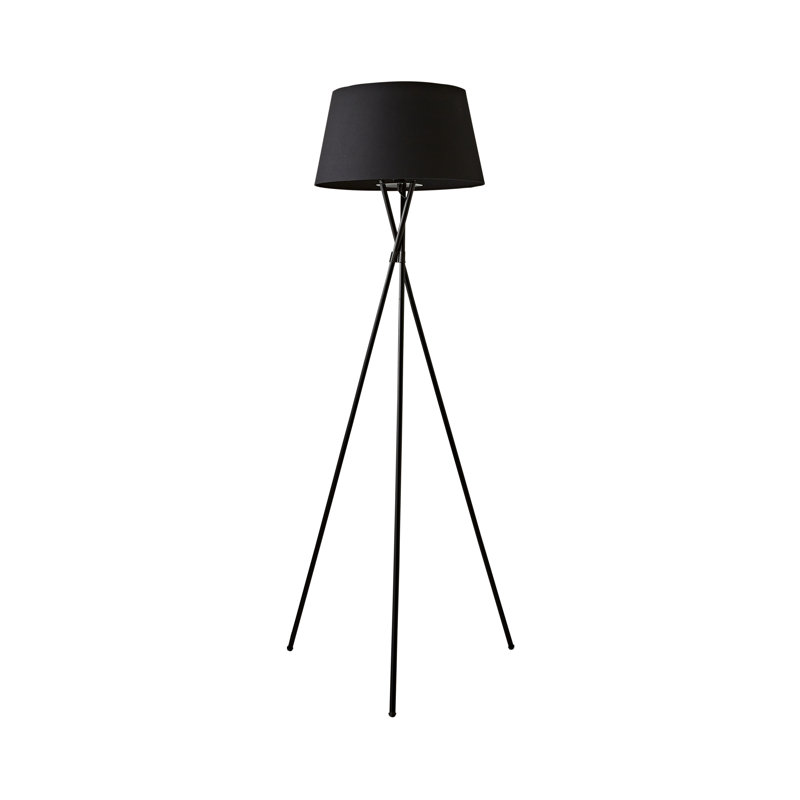 Anan Camden Tripod Copper Floor Lamp with Aspen Shade, No, Black, 148""