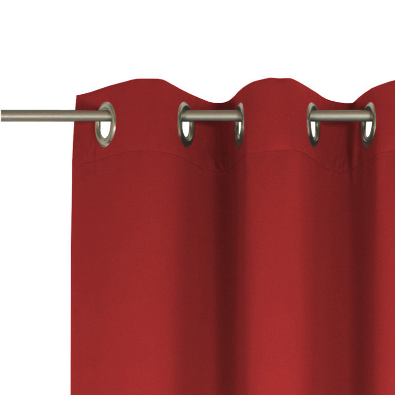 Newbury Room Darkening Eyelet Curtain Panel Panel, 145cm H x 132cm W, Red