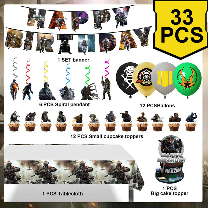 Call of Duty Party Supplies, Call of Duty Birthday Decorations