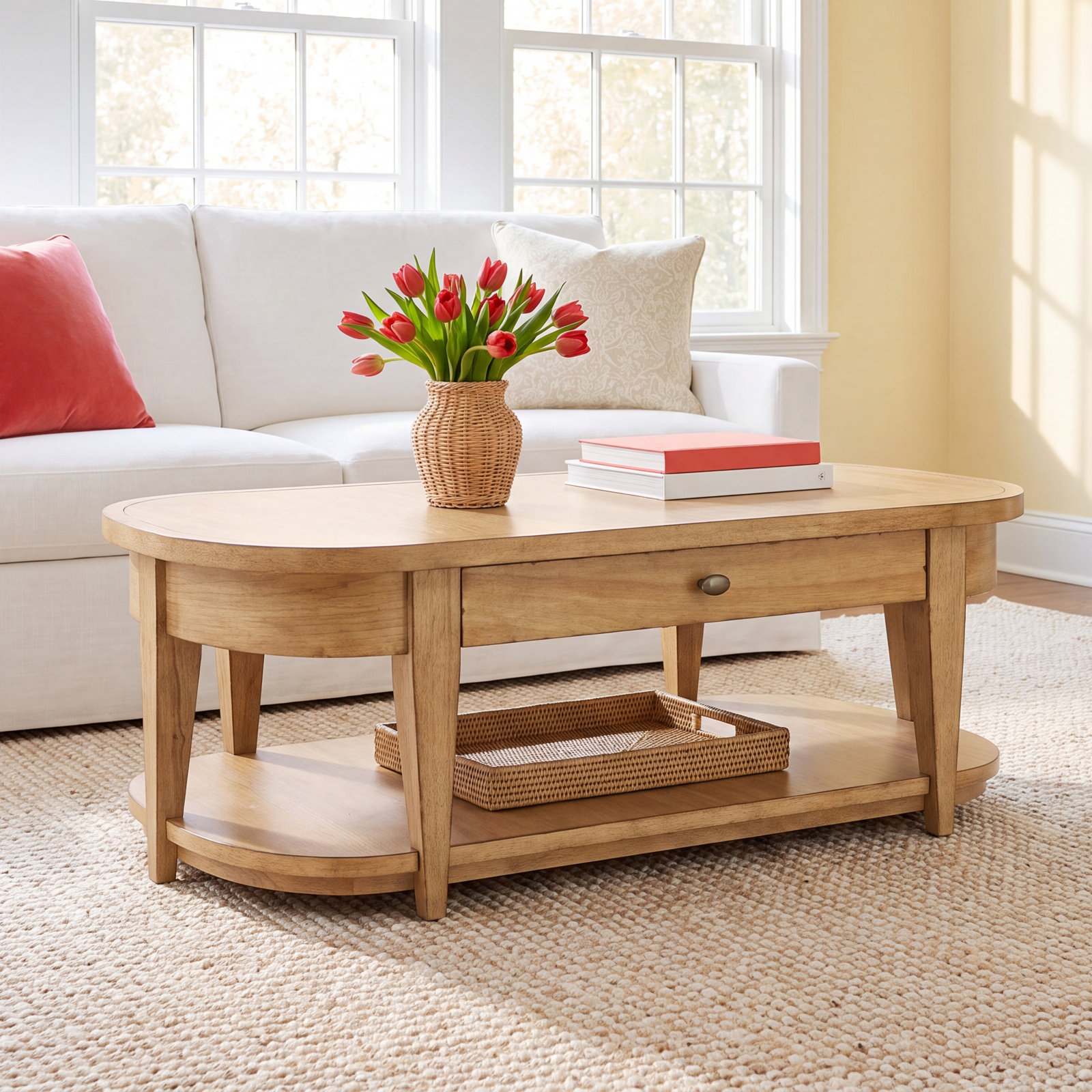 Mya 50" Cocktail Table, Tan