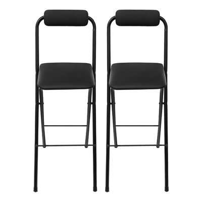 Portable Folding Bar Stool With Backrest  (2 Pcs, 29.53Inch)