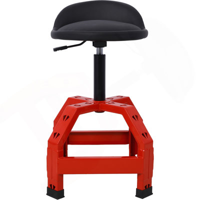 Pneumatic 360 Degree Swivel Stool, Mechanics Rolling Creeper Seat, Heavy Duty  Mechanics Stool, Red