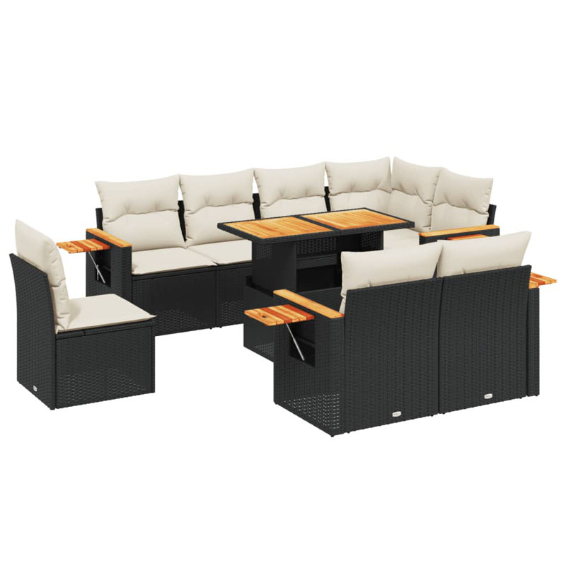 Ensemble de canapé de jardin en rotin PE Vidaxl