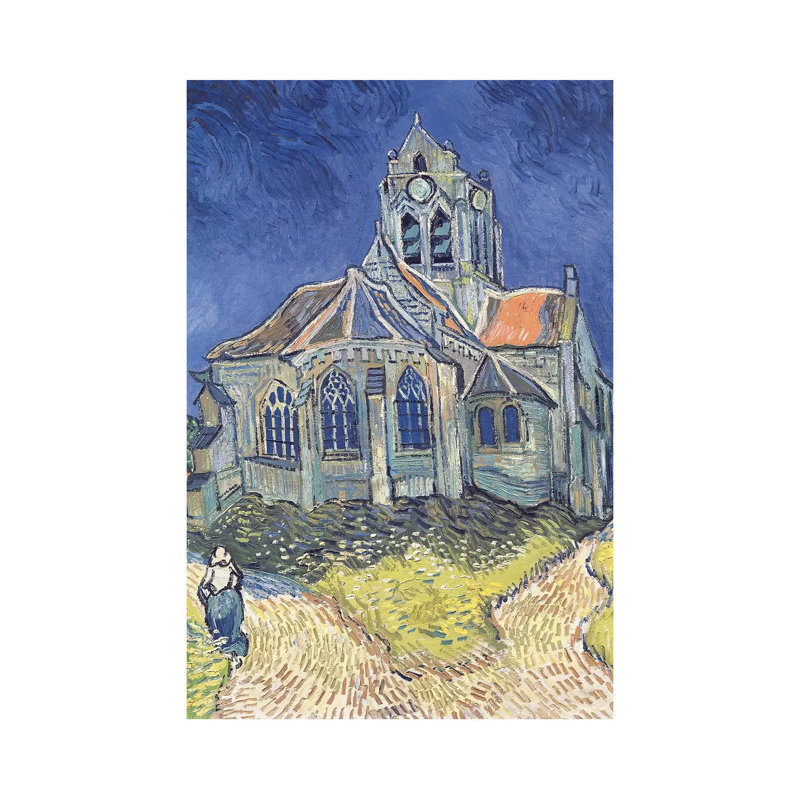 Église à Auvers-sur-Oise, 1890 - Giclée sur toile tendue avec châssis, H 60 po x l 40 po