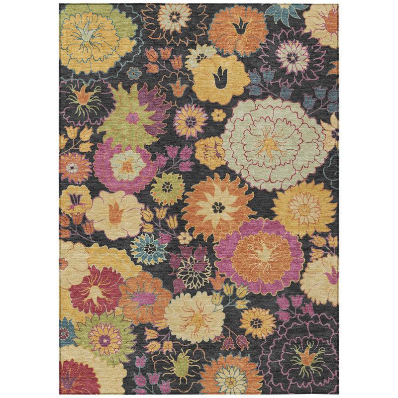 Machine Washable Indoor/Outdoor Chantille ACN2293 Floral Rug, Rectangle 2'6" x 3'10"