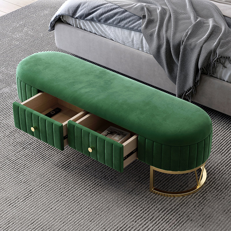 Banc avec revêtement, Vert, H 16,93 po x l 55,12 po x P 17,72 po