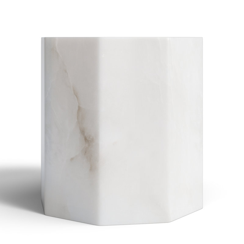 Med. Alabaster Octagonal Votive 6"Dia, 5" H x 5" W x 5" D