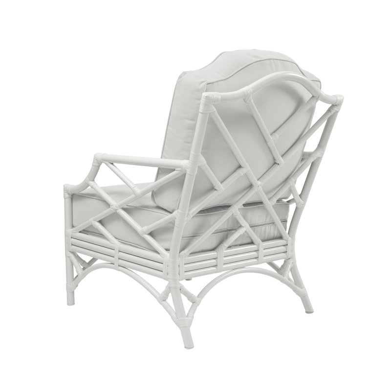 Chippendale Outdoor Lounge Chair, White Sunbrella®